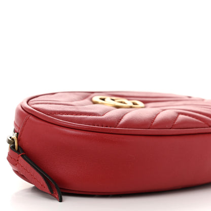 Gucci Calfskin Matelasse GG Marmont Belt Bag 85 34 Hibiscus Red 9 of 12