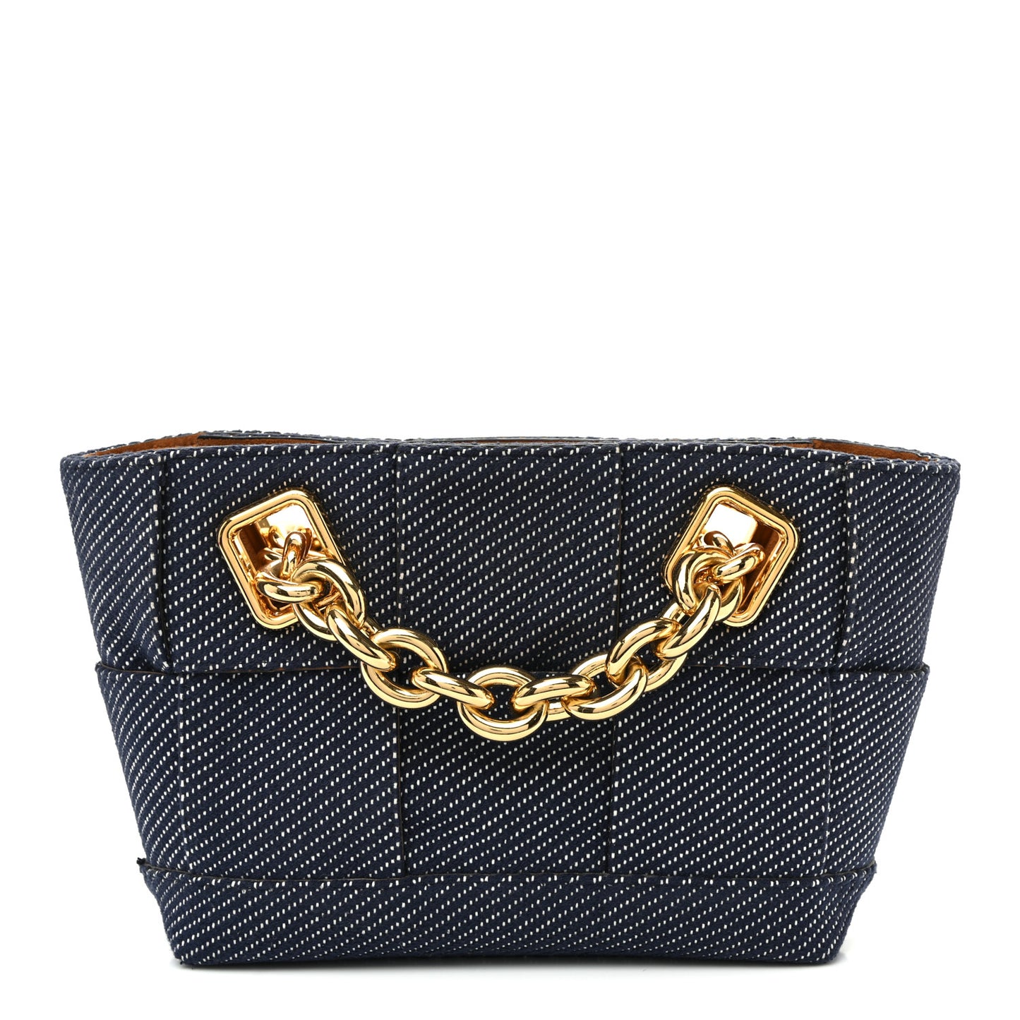 Denim Maxi Intrecciato High Frequency Chain Tote Indigo