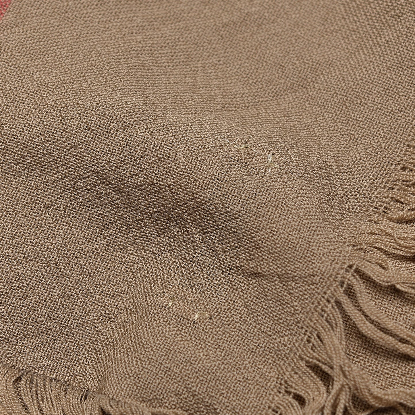 Merino Wool House Check Scarf Brown