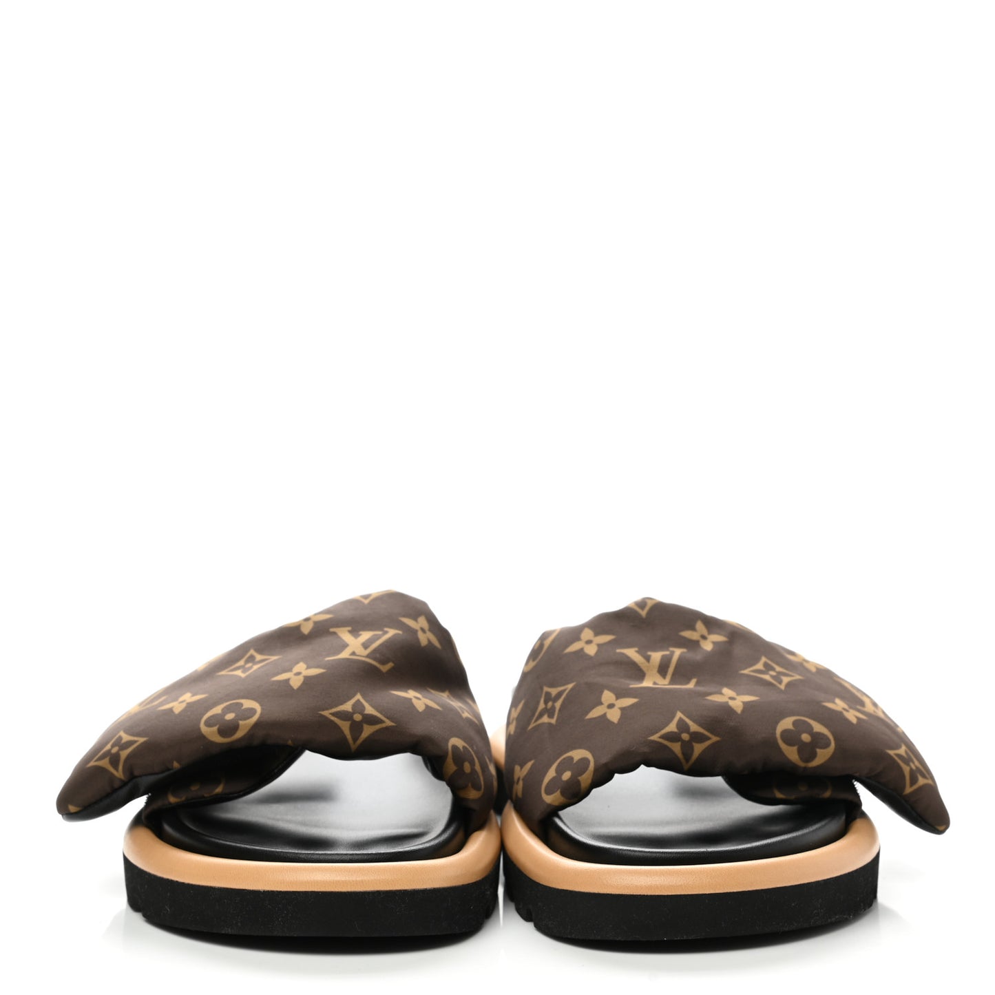 Nylon Monogram Pool Pillow Comfort Mule 38 Cacao Brown