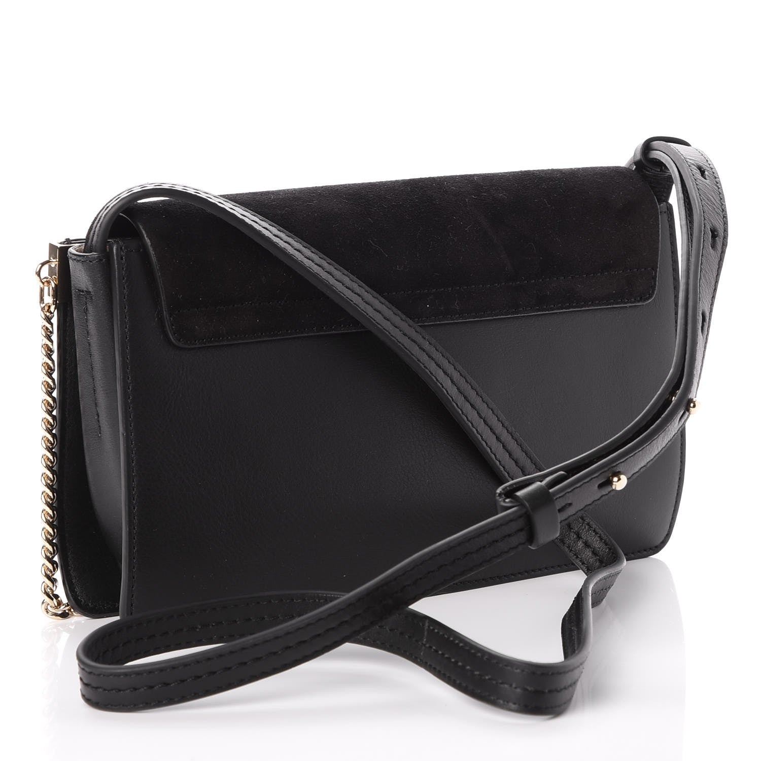 Chloe Suede Calfskin Small Faye Shoulder Bag Black 3 of 7