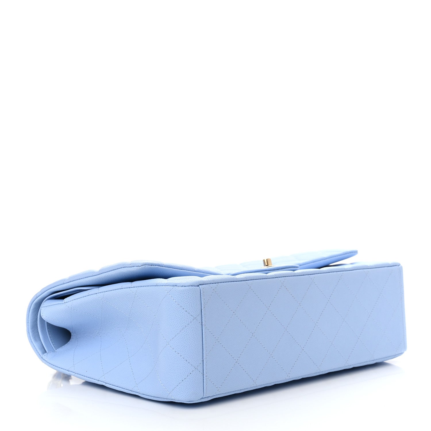 Chanel Caviar Quilted Maxi Double Flap Light Blue 4 of 11