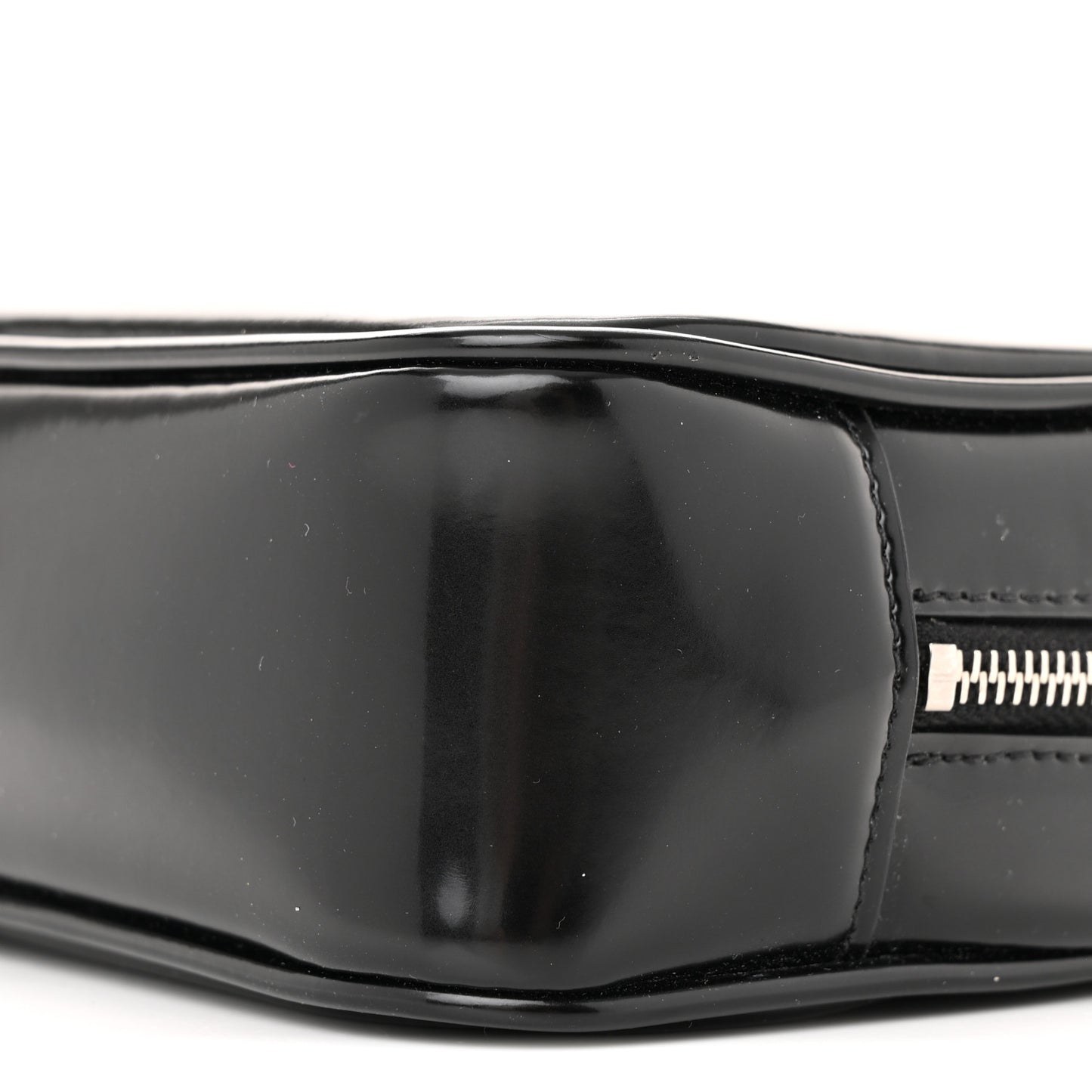 Shiny Calfskin Monogram Mini Lou Camera Bag Black