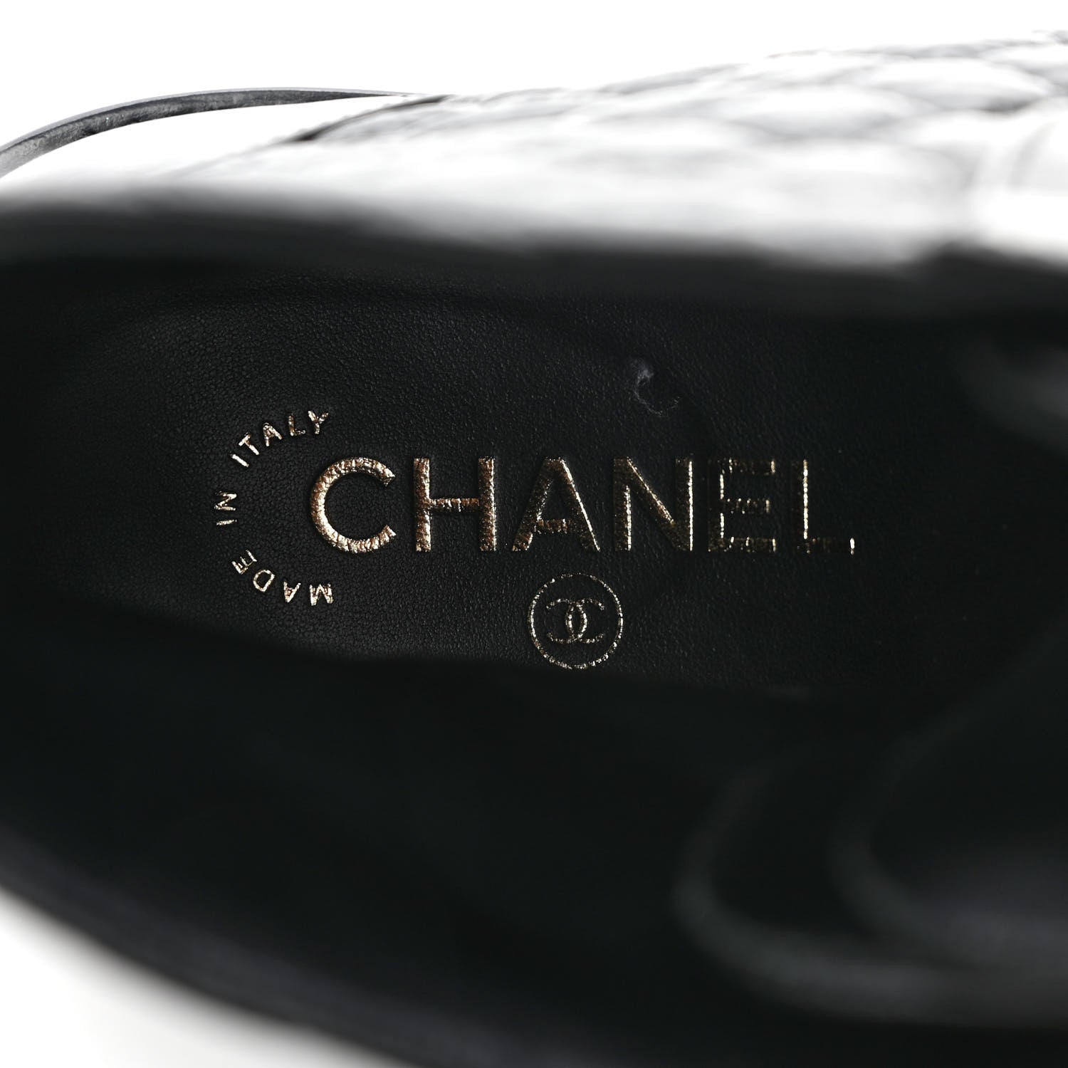 Chanel Shiny Goatskin Calfskin Quilted Lace Up Combat Boots 39 Black 7 of 9