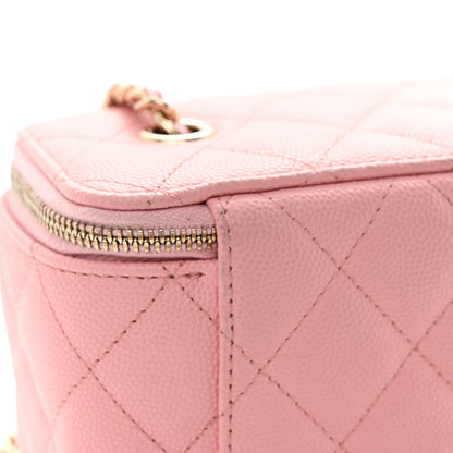 Chanel Caviar Quilted Small Vanity Case With Chain Pink 11 of 12