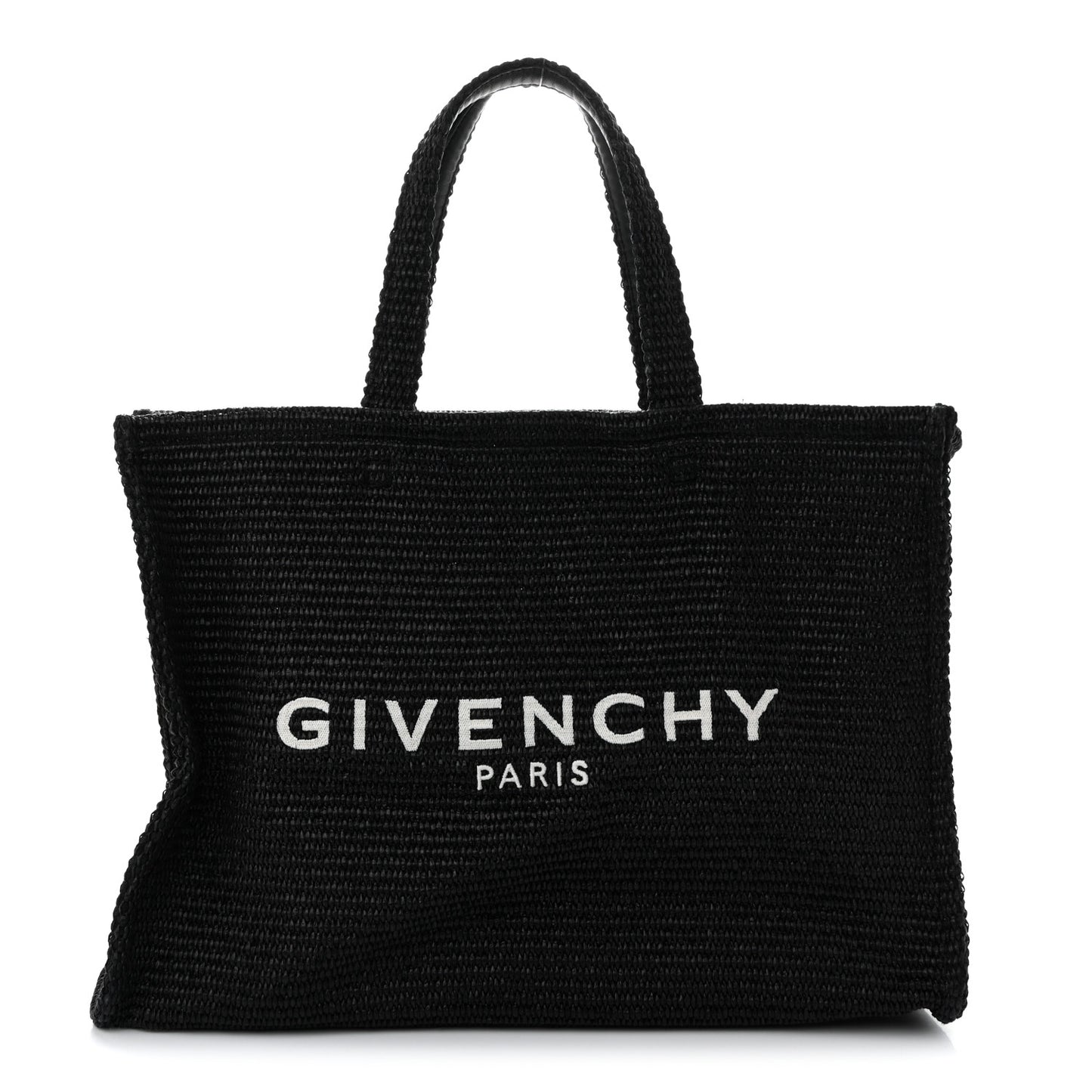 Raffia Large G Shopping Tote Black