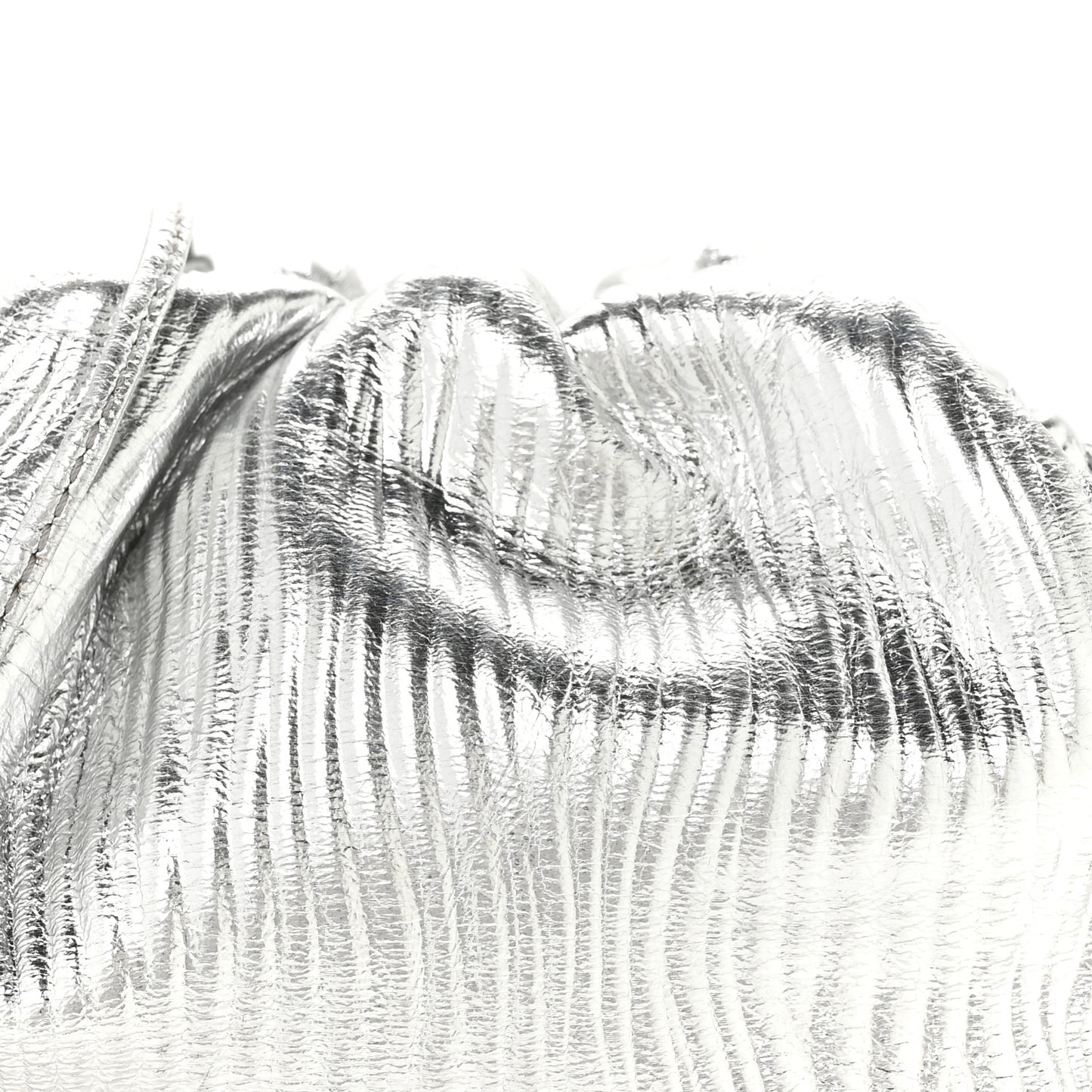 Metallic Bark Calfskin The Mini Pouch Silver