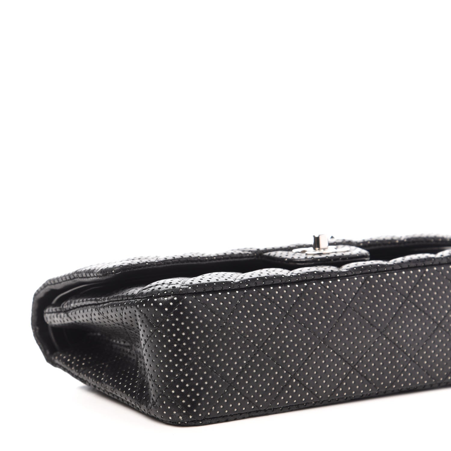 Chanel Lambskin Perforated Medium Double Flap Black 14 of 17