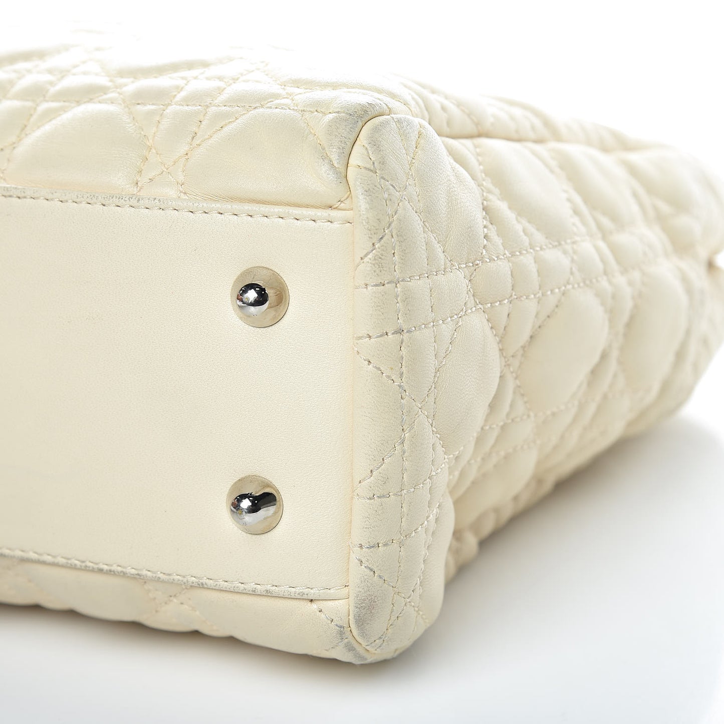 Lambskin Cannage Small Dior Soft Shopping Tote Off White