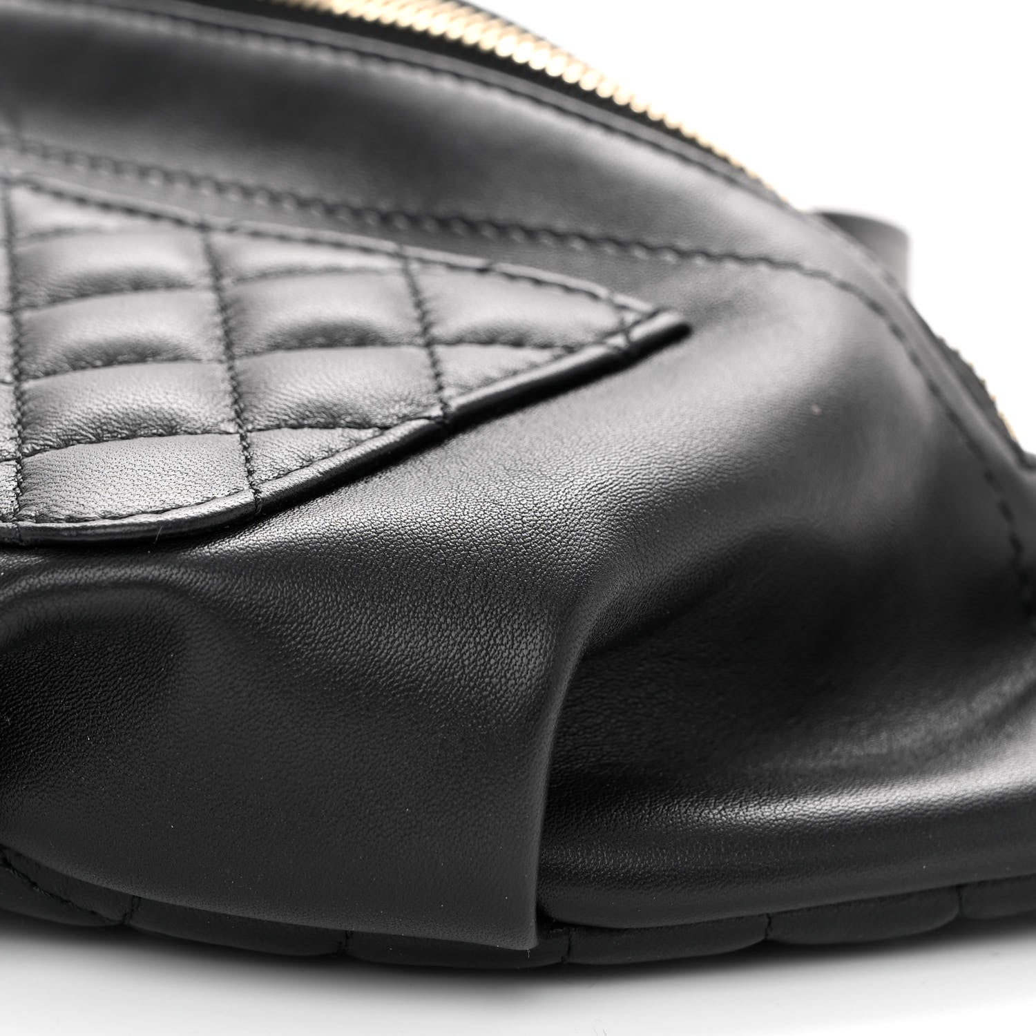 Chanel Lambskin Quilted Waist Bag Fanny Pack Black 10 of 11