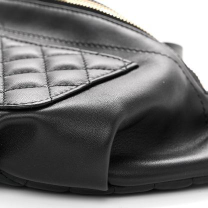 Chanel Lambskin Quilted Waist Bag Fanny Pack Black 10 of 11