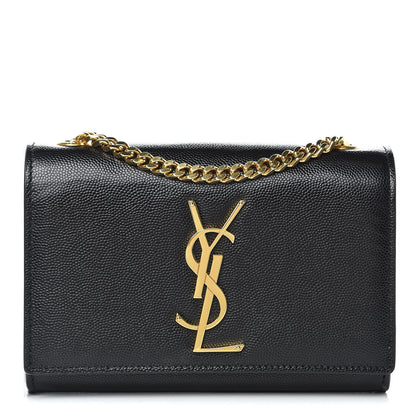 Saint Laurent Grain De Poudre Small Monogram Kate Satchel Black 1 of 13