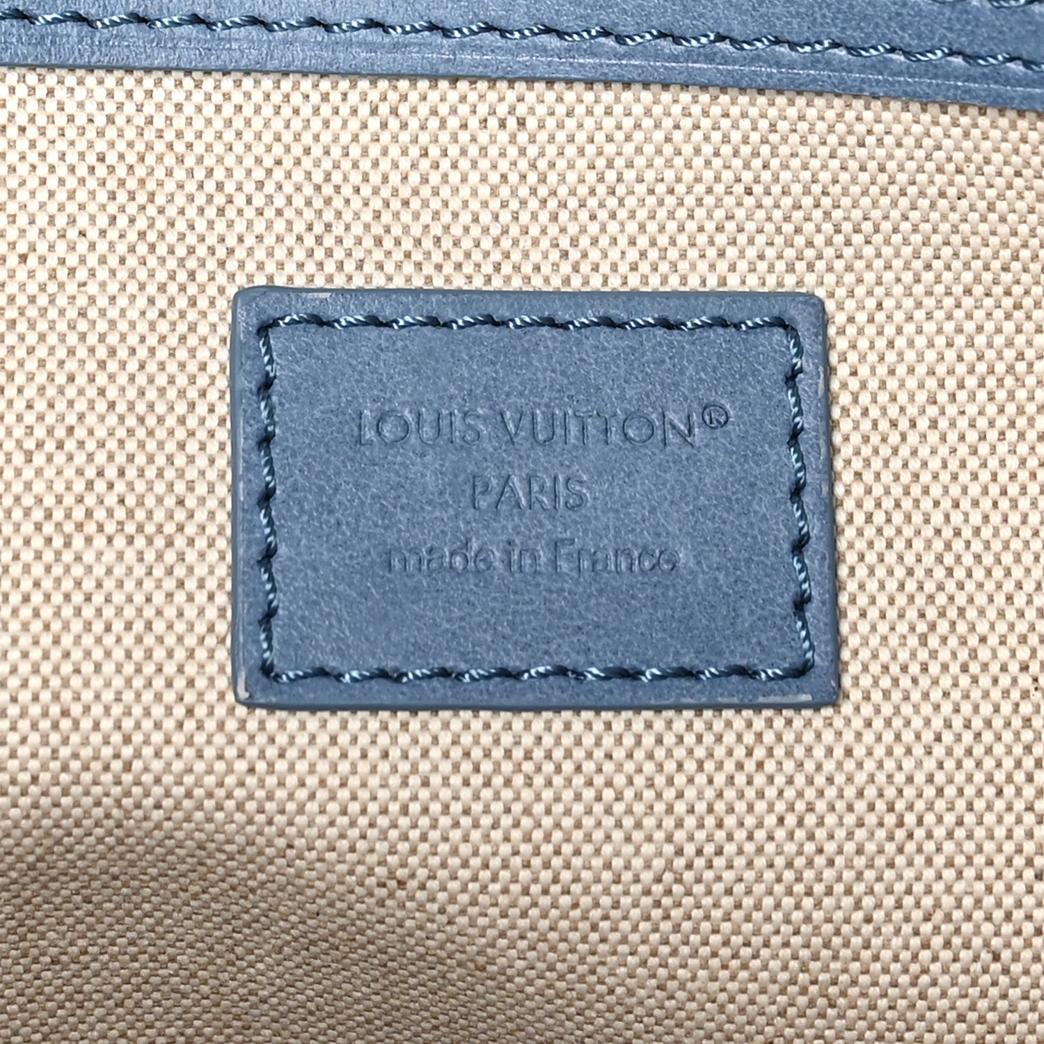 Louis Vuitton Damier Denim Vagabond Hobo Blue 6 of 9