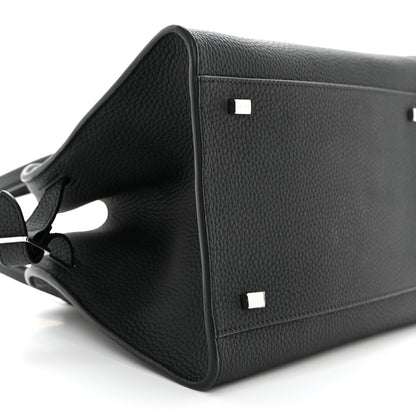The Row Grained Calfskin Soft Margaux 10 Bag Black 8 of 9