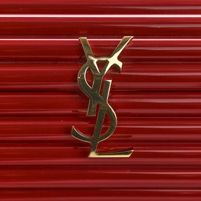 Saint Laurent Ribbed Plexiglass Lambskin Fringe Monogram Opium Box Bag Red 10 of 11