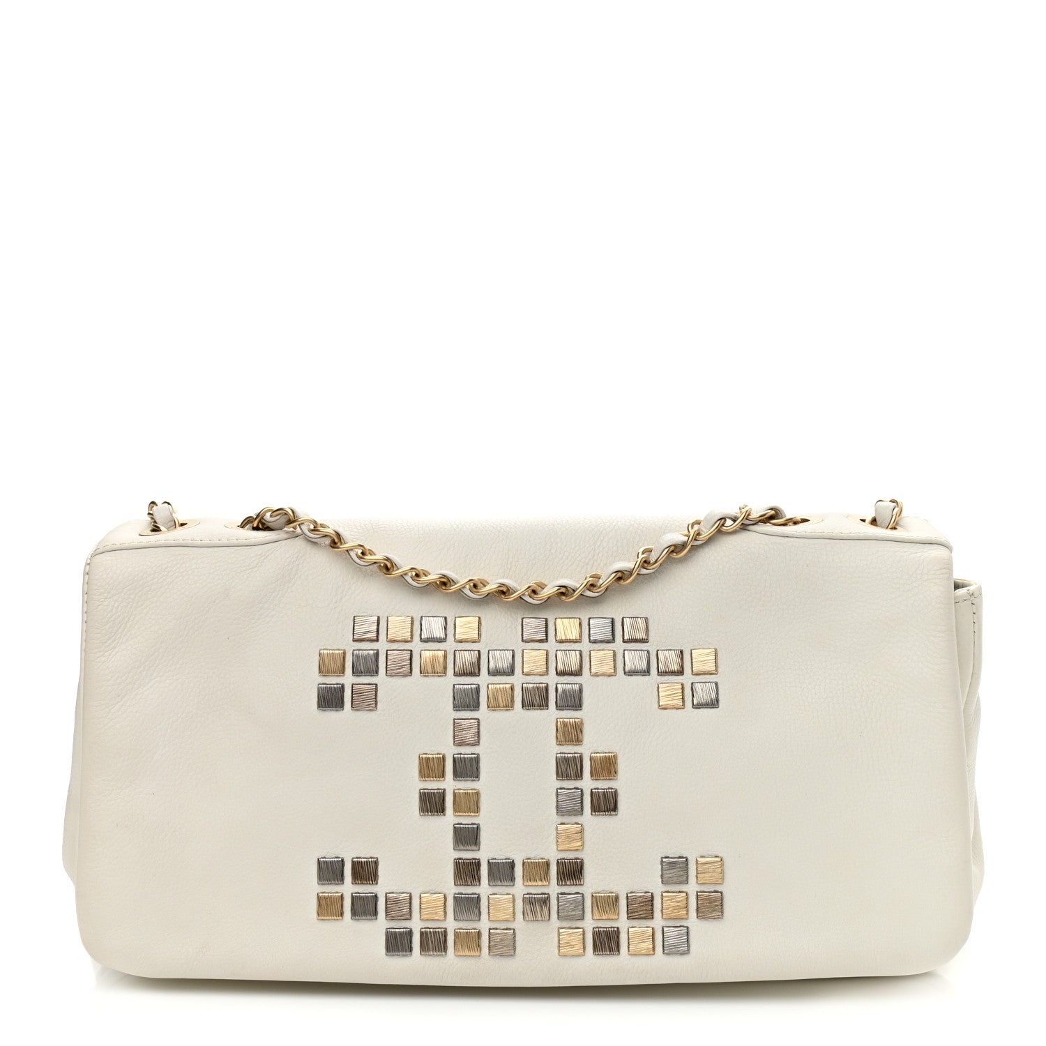 Chanel Calfskin Metal Mosaic Flap White 1 of 12