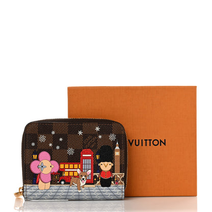 Louis Vuitton Damier Ebene 2021 Christmas Animation London Zippy Coin Purse Red 9 of 9
