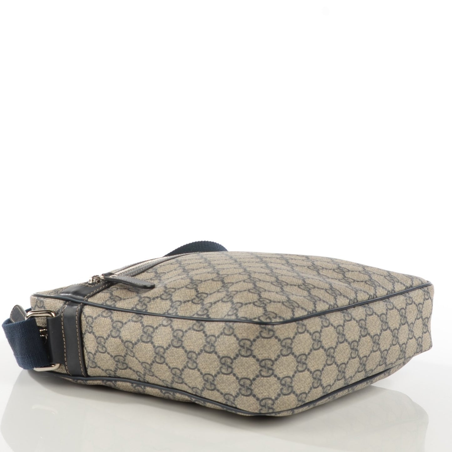 GG Supreme Monogram Selleria Calfskin Medium Messenger Bag Beige Blue