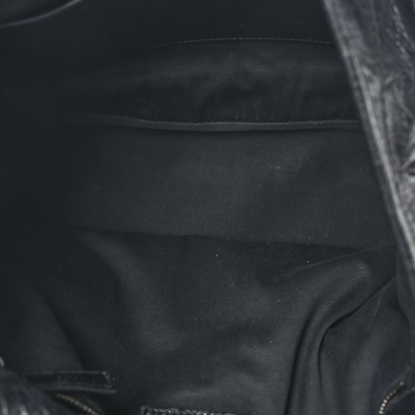Crinkled Calfskin Matelasse Monogram Large Niki Chain Satchel Black