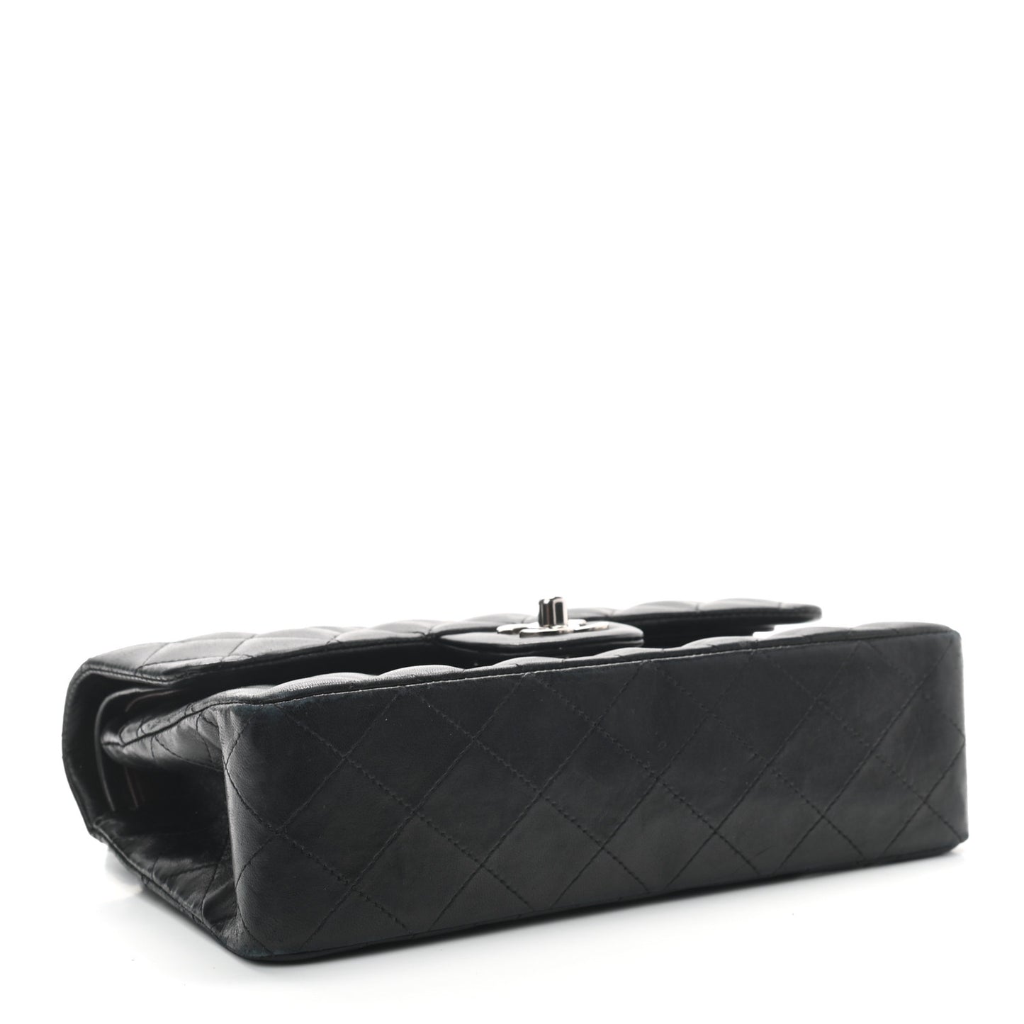 Lambskin Quilted Small Double Flap Black