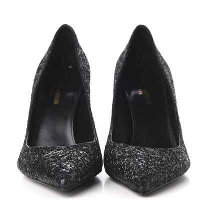 Saint Laurent Glitter Opyum 85 Pumps 38.5 Black 2 of 11