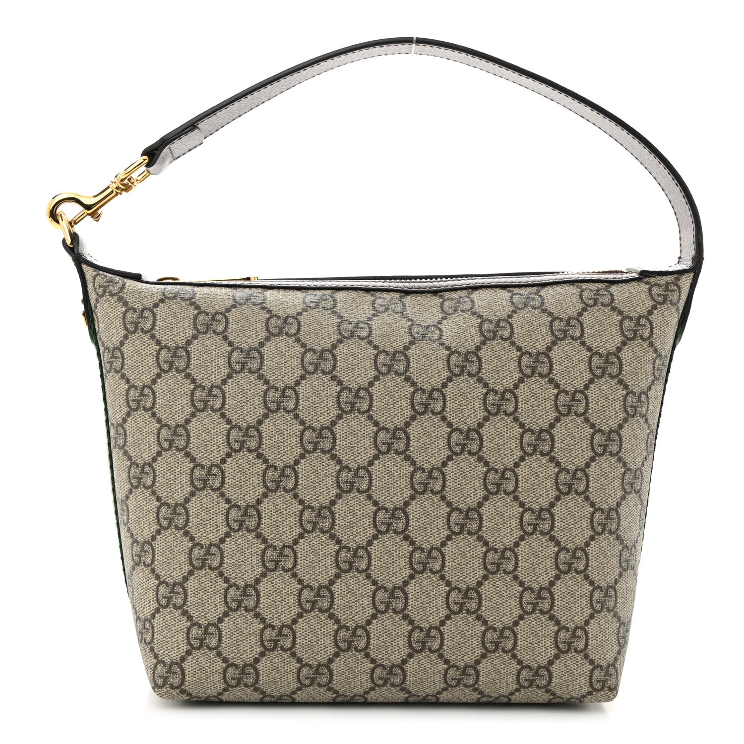 Gucci GG Supreme Monogram Textured Calfskin Web Super Mini Ophidia Shoulder Bag Beige Ebony New Acero 1 of 10