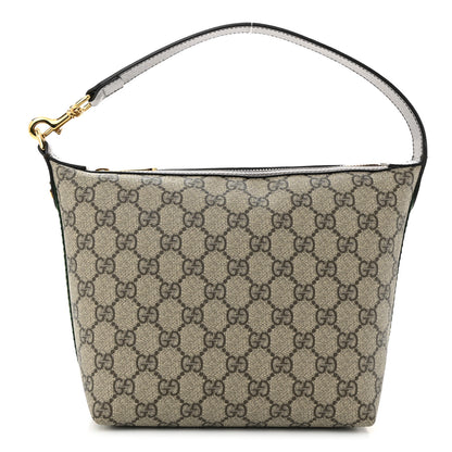 Gucci GG Supreme Monogram Textured Calfskin Web Super Mini Ophidia Shoulder Bag Beige Ebony New Acero 1 of 10