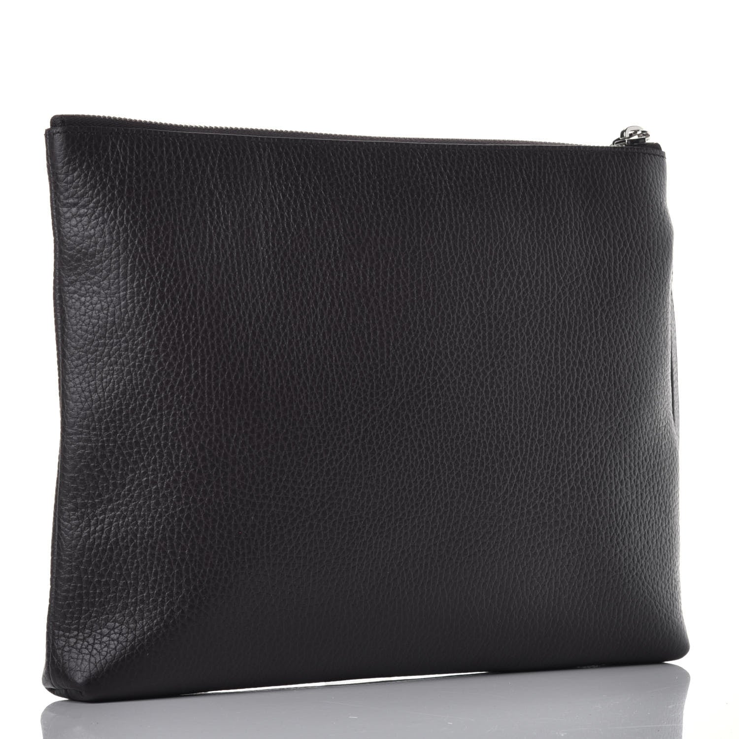 Gucci Grained Calfskin Zip Wristlet Pouch Dark Brown 3 of 8