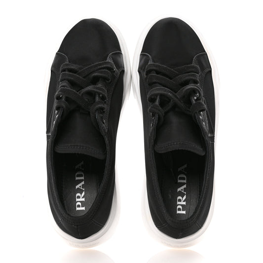 Nylon Gabardine Triangle Logo Platform Sneakers 39 Black