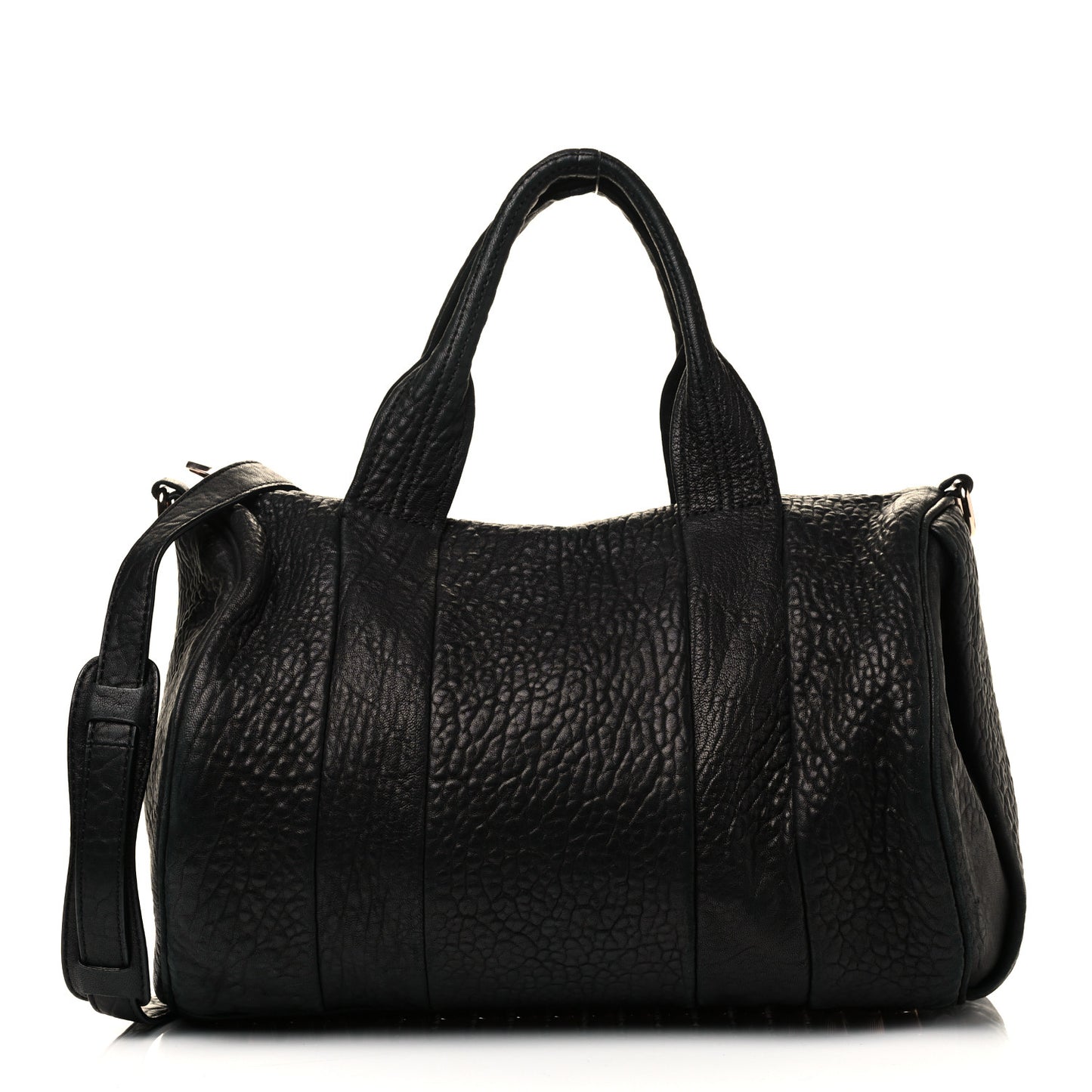 Pebbled Lambskin Rocco Black Rose Gold Hardware