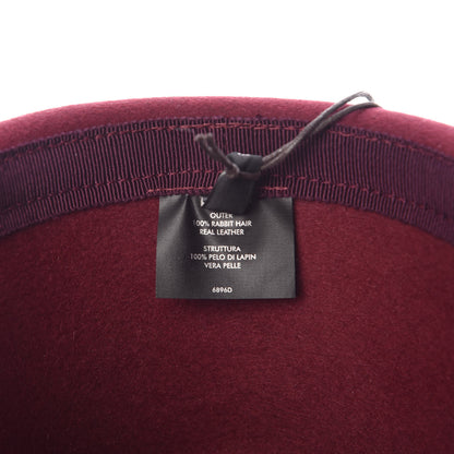Gucci Felt Horsebit Fedora Hat S Burgundy 7 of 9
