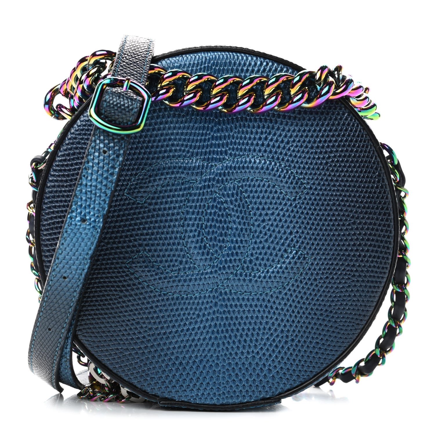 Chanel Lizard Round As Earth Evening Bag Navy 1 of 4