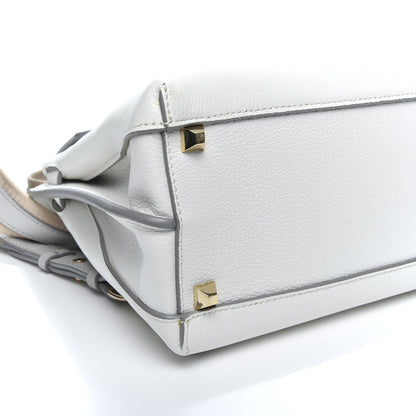 MCM Grained Calfskin Medium Milla Convertible Backpack White Flake 5 of 10