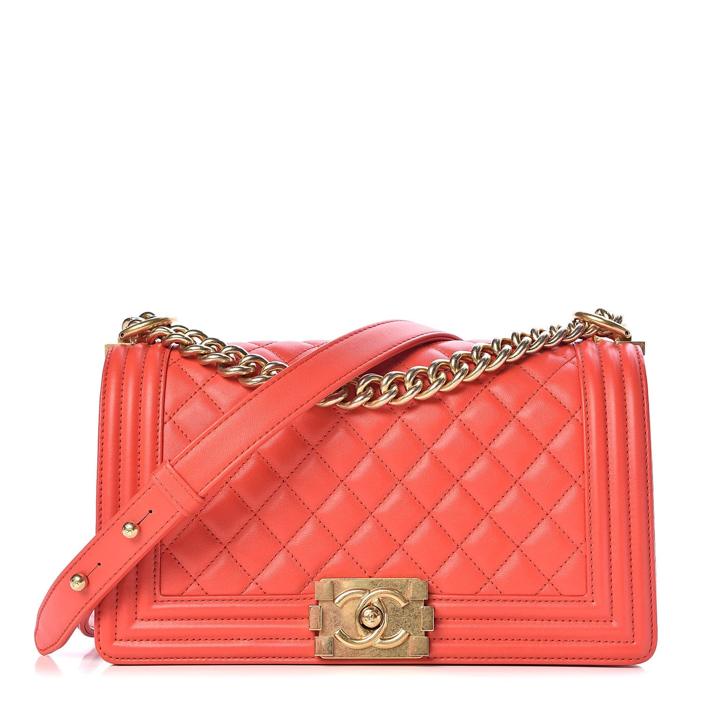 Lambskin Quilted Medium Boy Flap