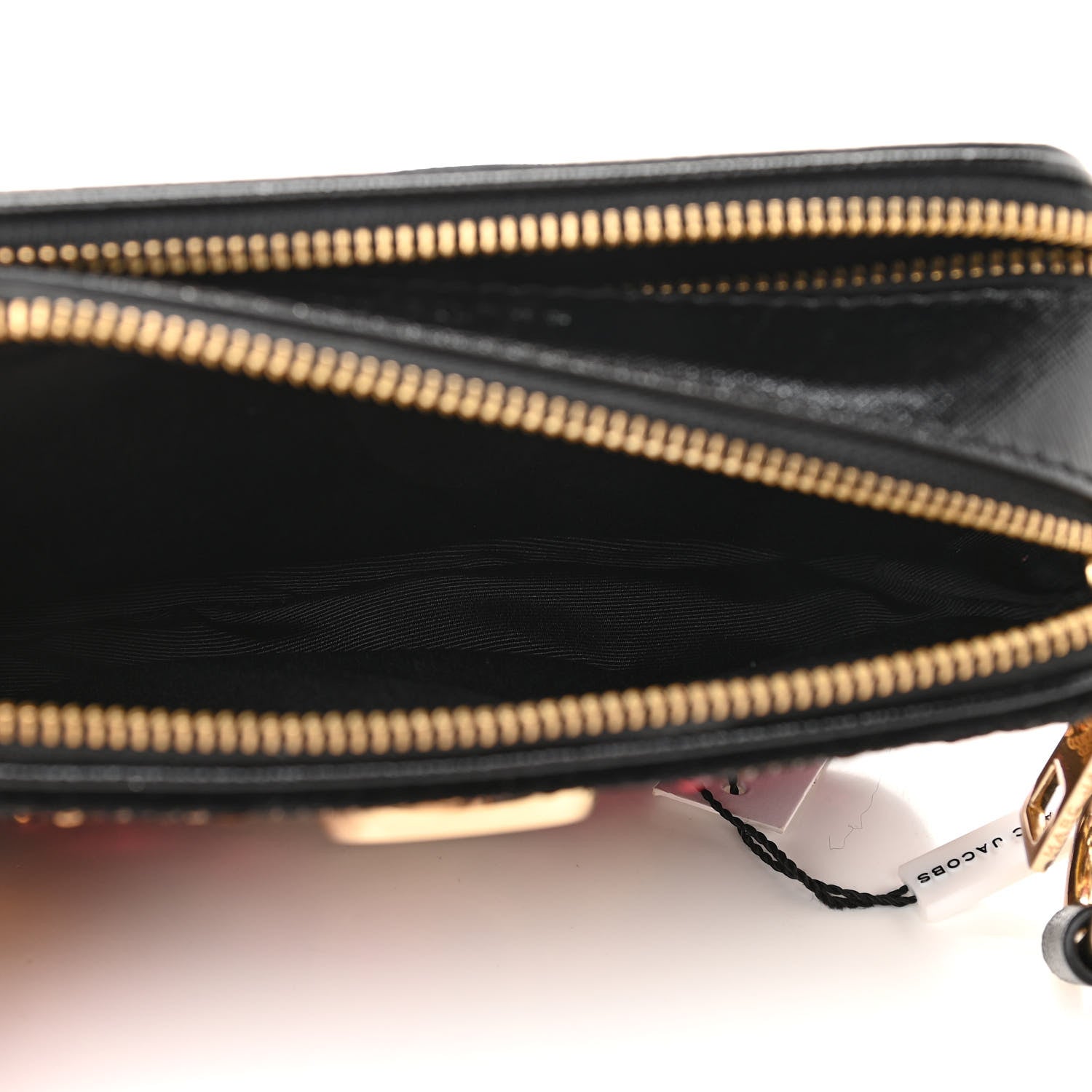 Marc Jacobs Calfskin Velvet Sequin Camouflage Snapshot Camera Bag Red Black 5 of 11