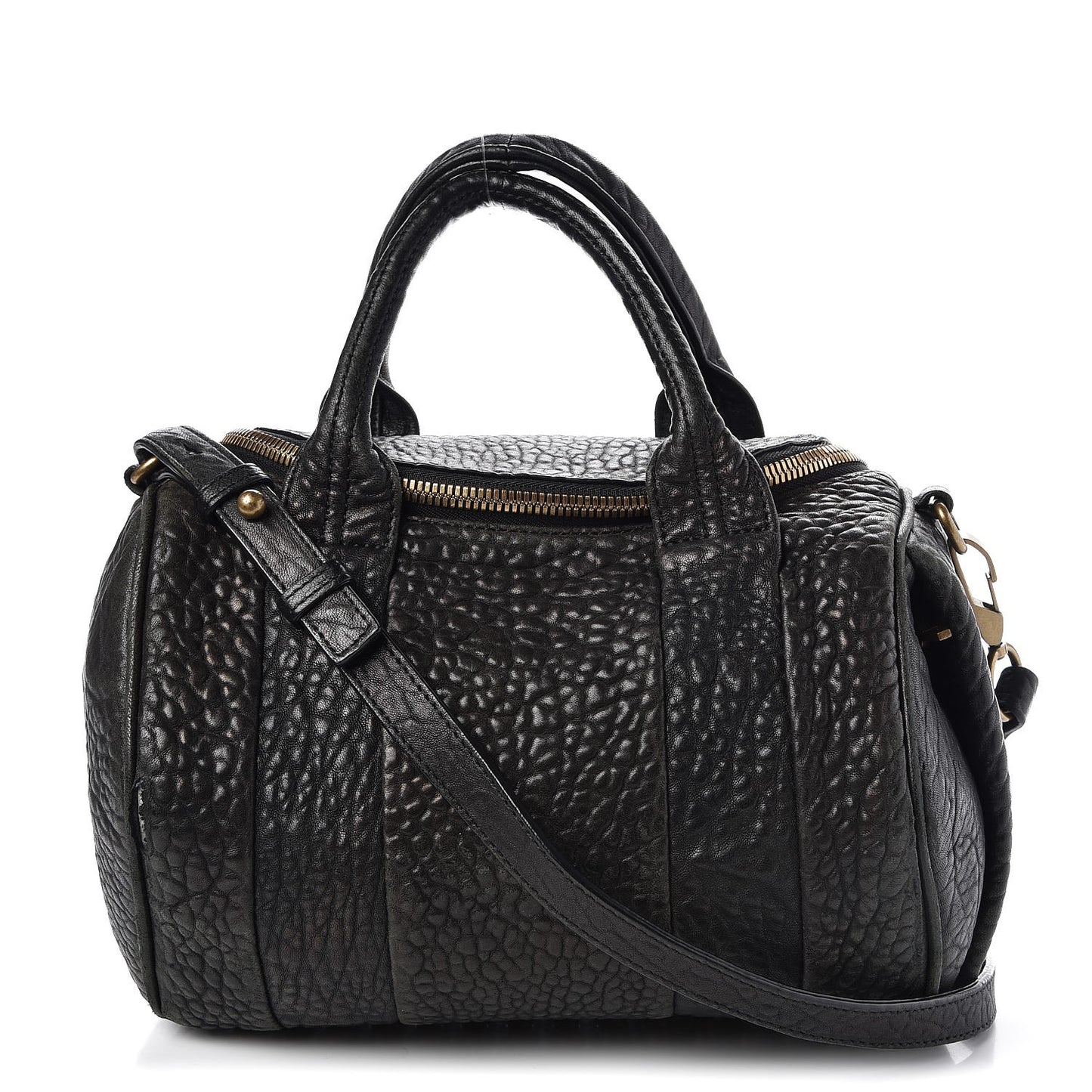 Pebbled Lambskin Rockie Black Pale Gold Hardware