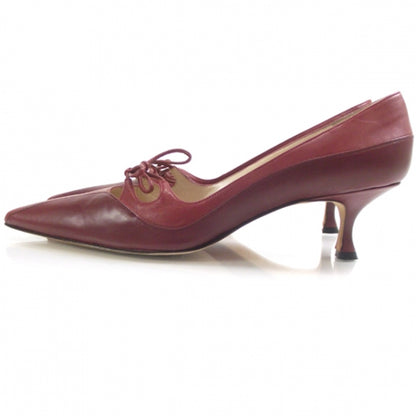 FASHIONPHILE MANOLOBLAHNIKLeatherBowKittenHeels39.5 3 of 9
