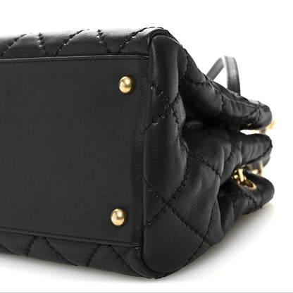 Chanel Calfskin Stitched Small Retro Chain Tote Black 11 of 12
