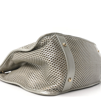 Chanel Metallic Calfskin Perforated Up In The Air Tote Silver 9 of 10