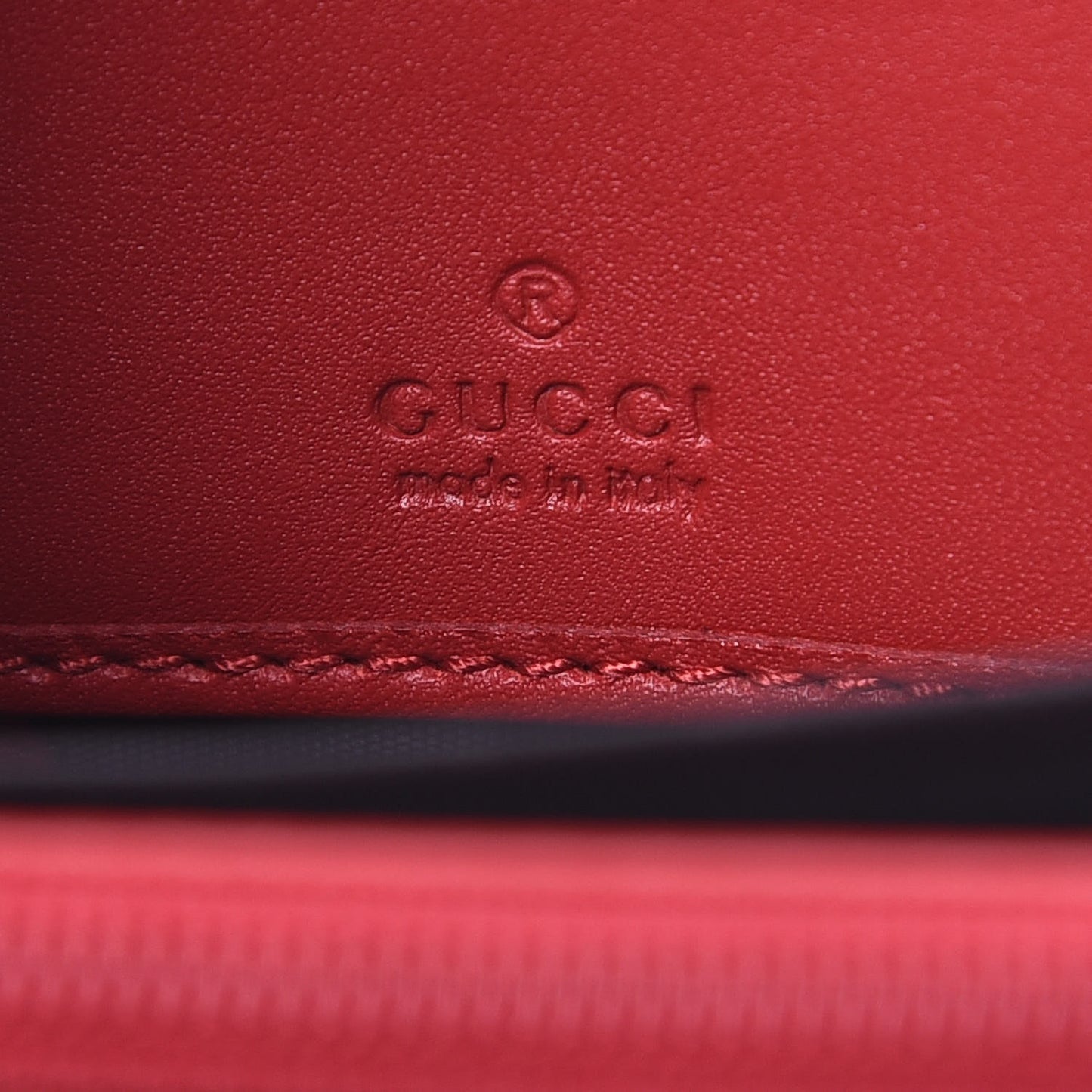 GG Supreme Monogram Embroidered Rainbow Zip Around Wallet Red