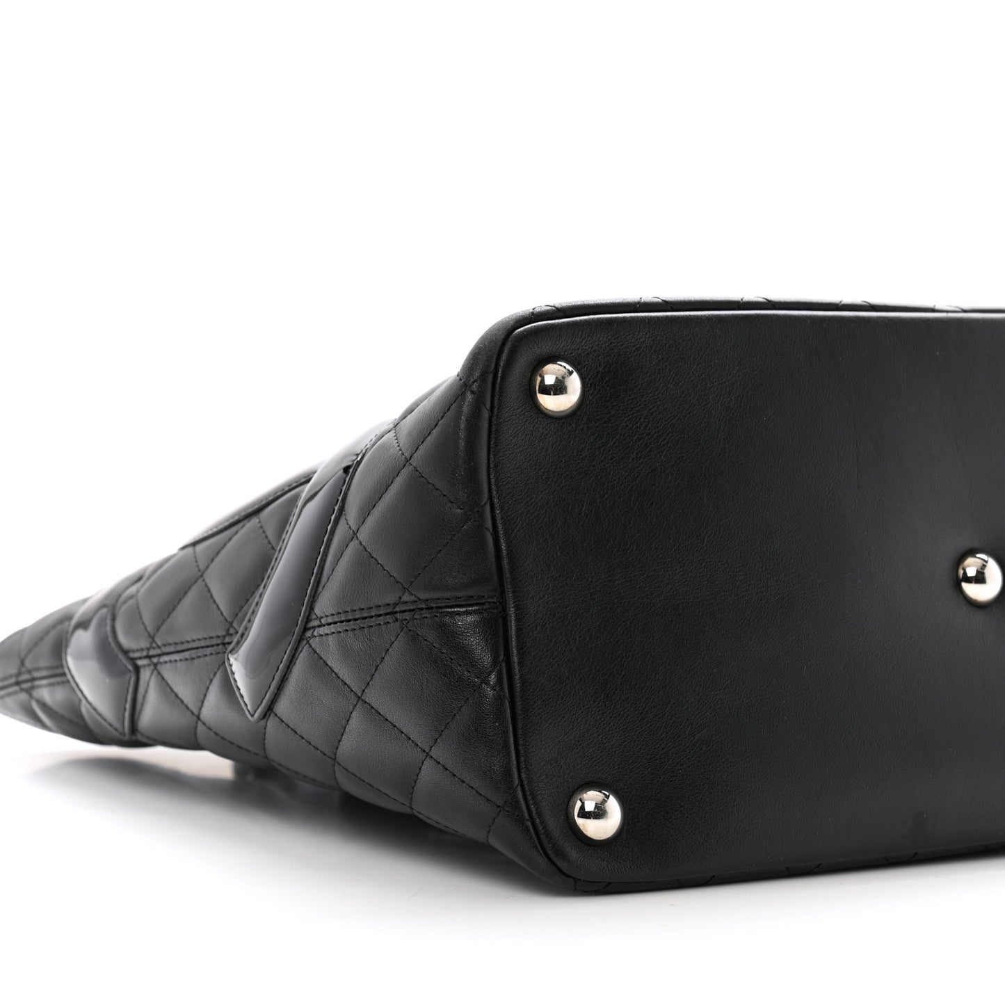 Calfskin Quilted Large Cambon Tote Black