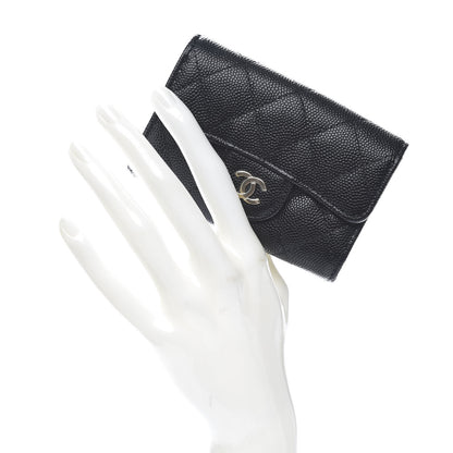 Chanel Caviar Quilted Classic 4 Key Holder Wallet Black 2 of 12