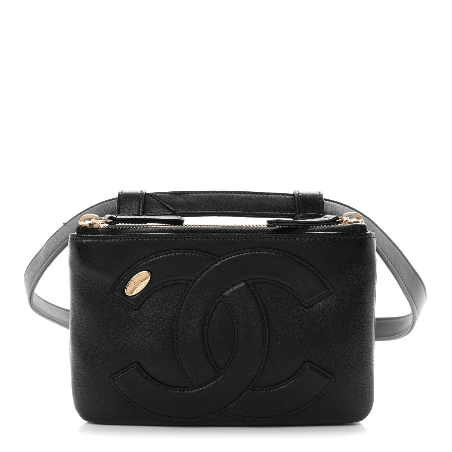 Chanel Lambskin CC Mania Waist Belt Bag Black 1939995 – FASHIONPHILE
