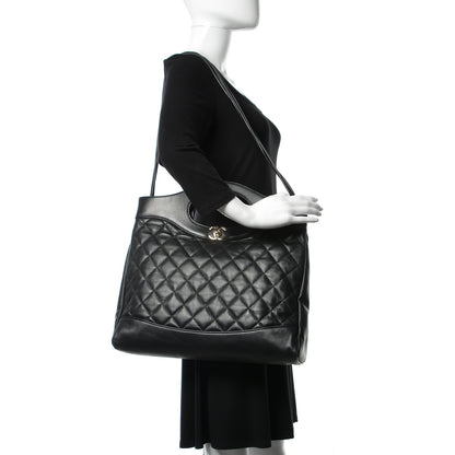 Chanel Lambskin Quilted Large 31 Shopping Bag Black 2 of 10