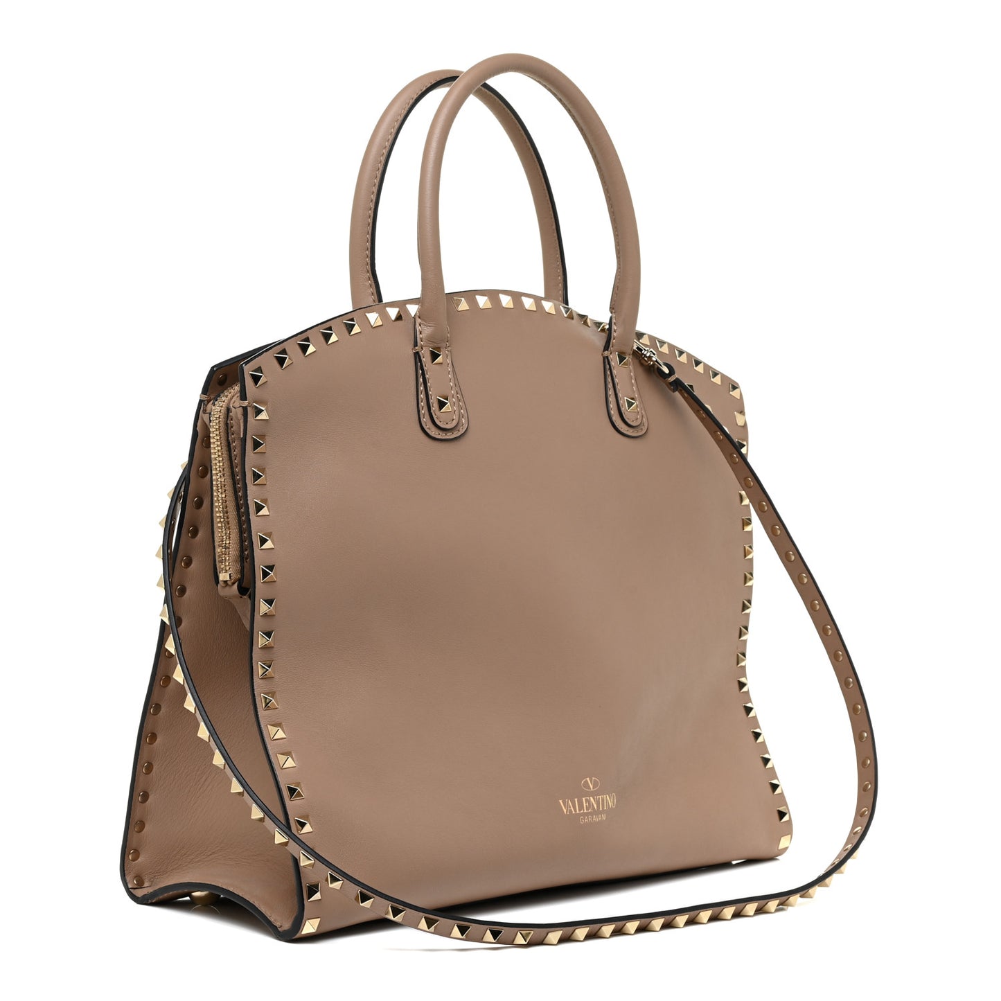 Vitello Rockstud Dome Shopper Alpaca