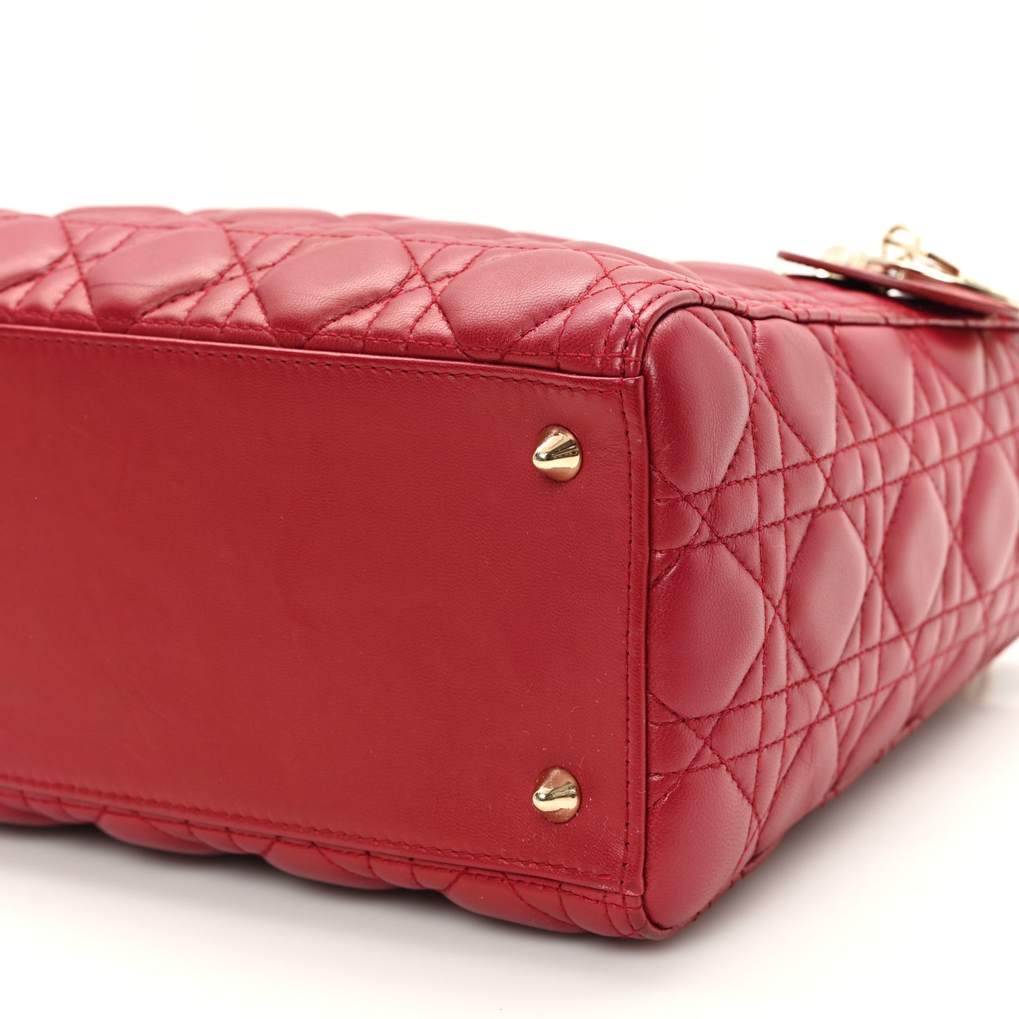 Lambskin Cannage Medium Lady Dior Red