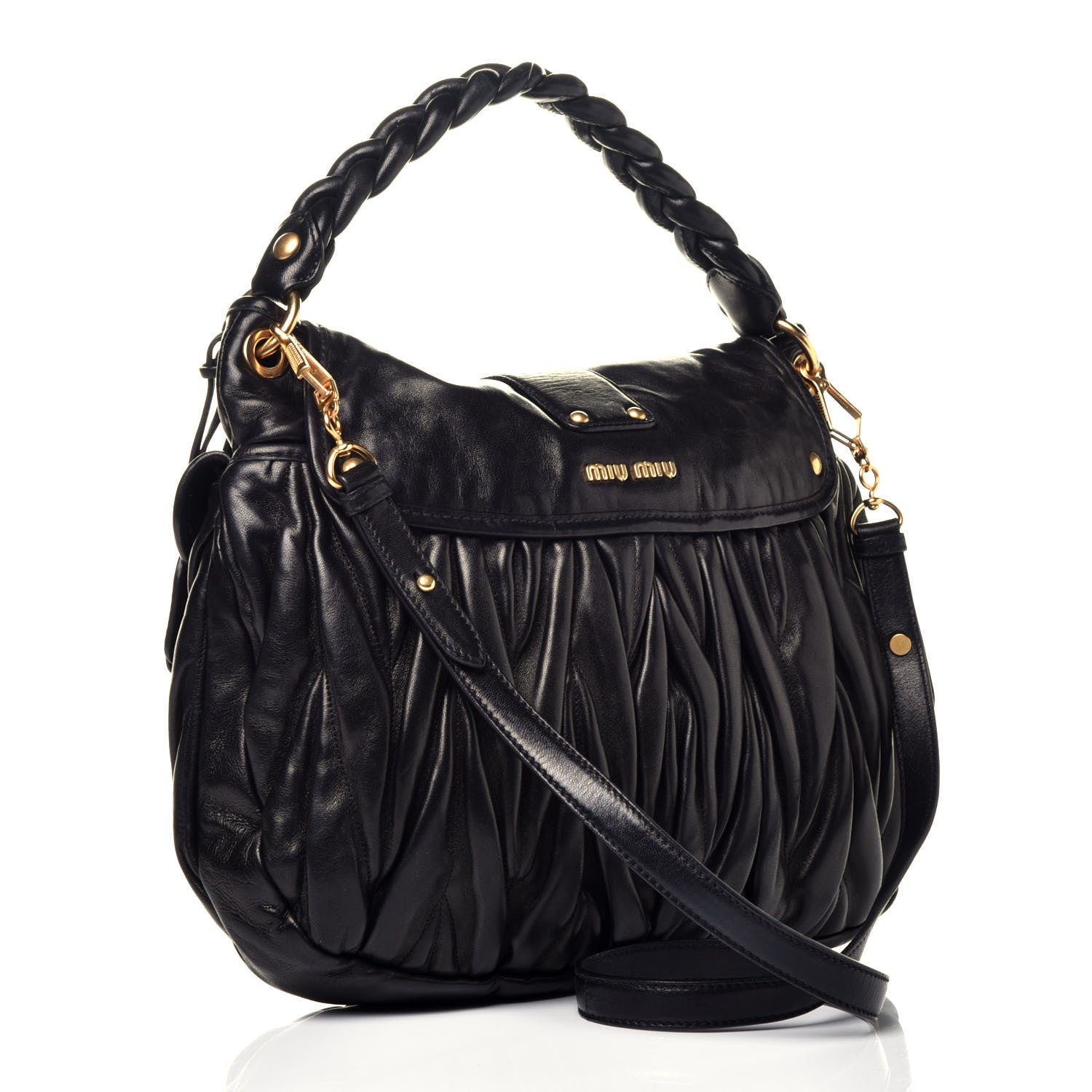 Miu Miu Nappa Matelasse Coffer Hobo Black 4 of 9
