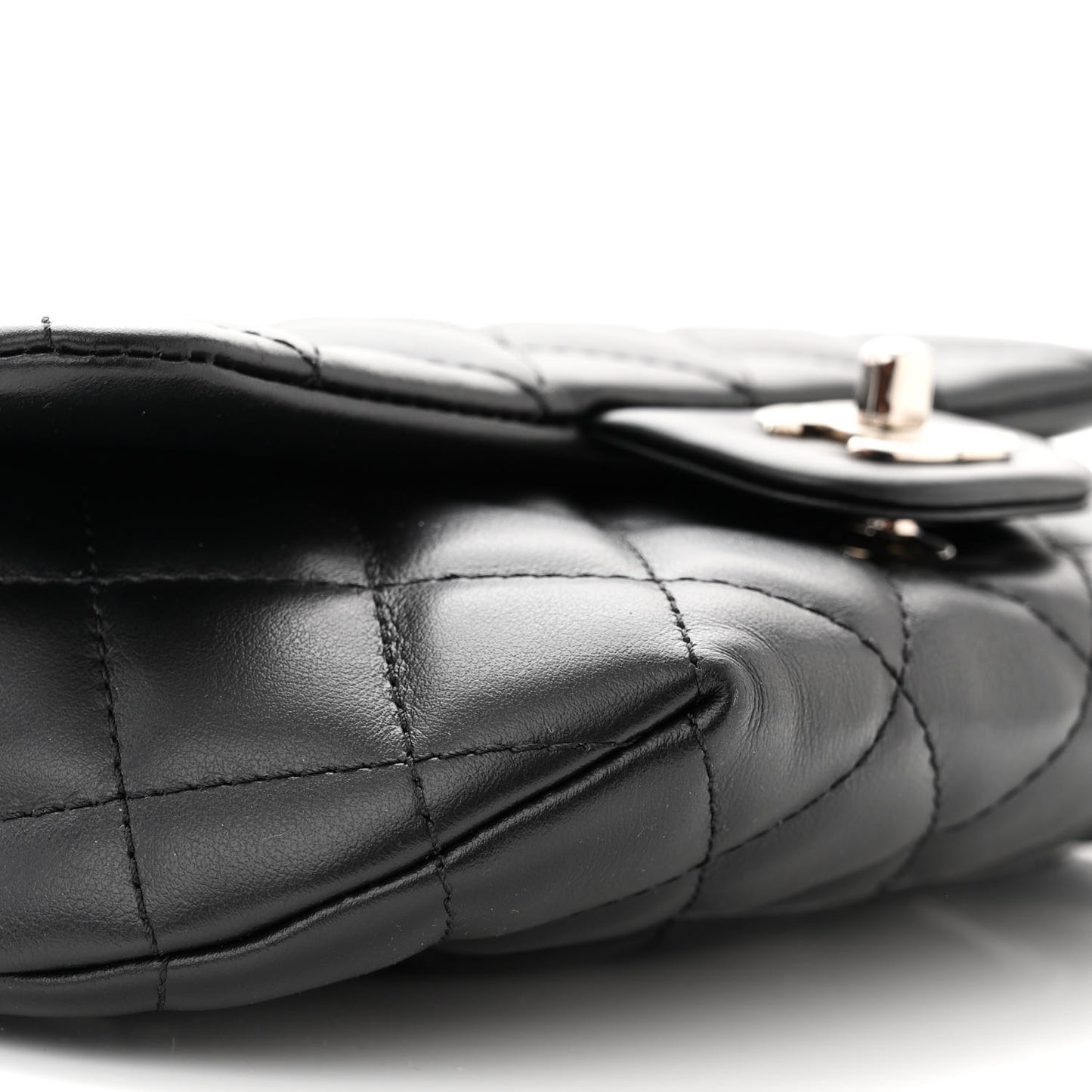 Calfskin Quilted CC Uniform Flap Belt Bag Black