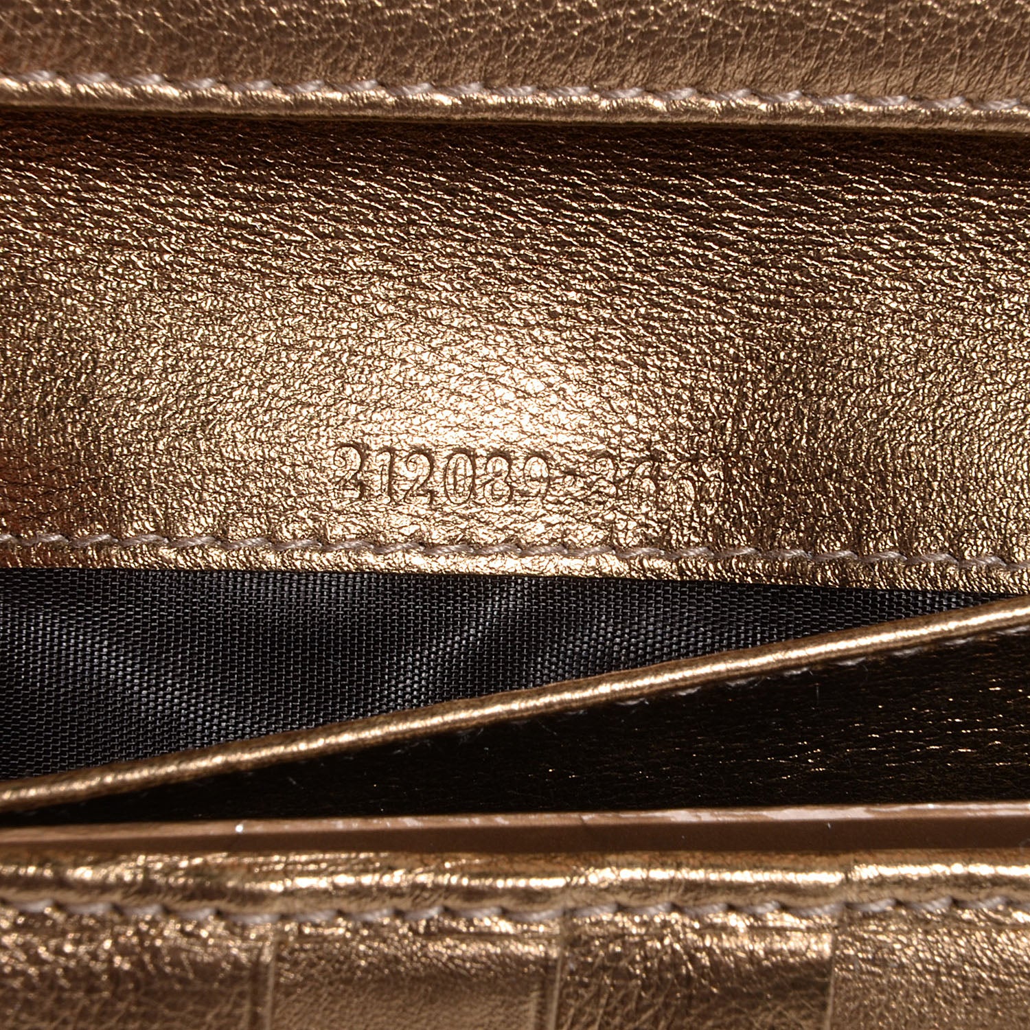 Gucci Monogram Icon Bar Continental Flap Wallet Metallic Gold 7 of 7