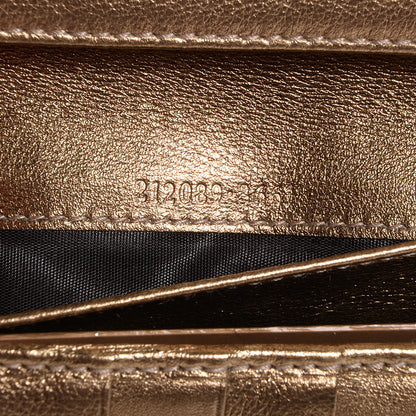 Gucci Monogram Icon Bar Continental Flap Wallet Metallic Gold 7 of 7